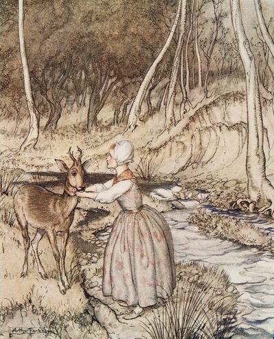 Hermanito y hermanita, de Hermanito y hermanita y otros cuentos de los hermanos Grimm, pub. 1917 de Arthur Rackham